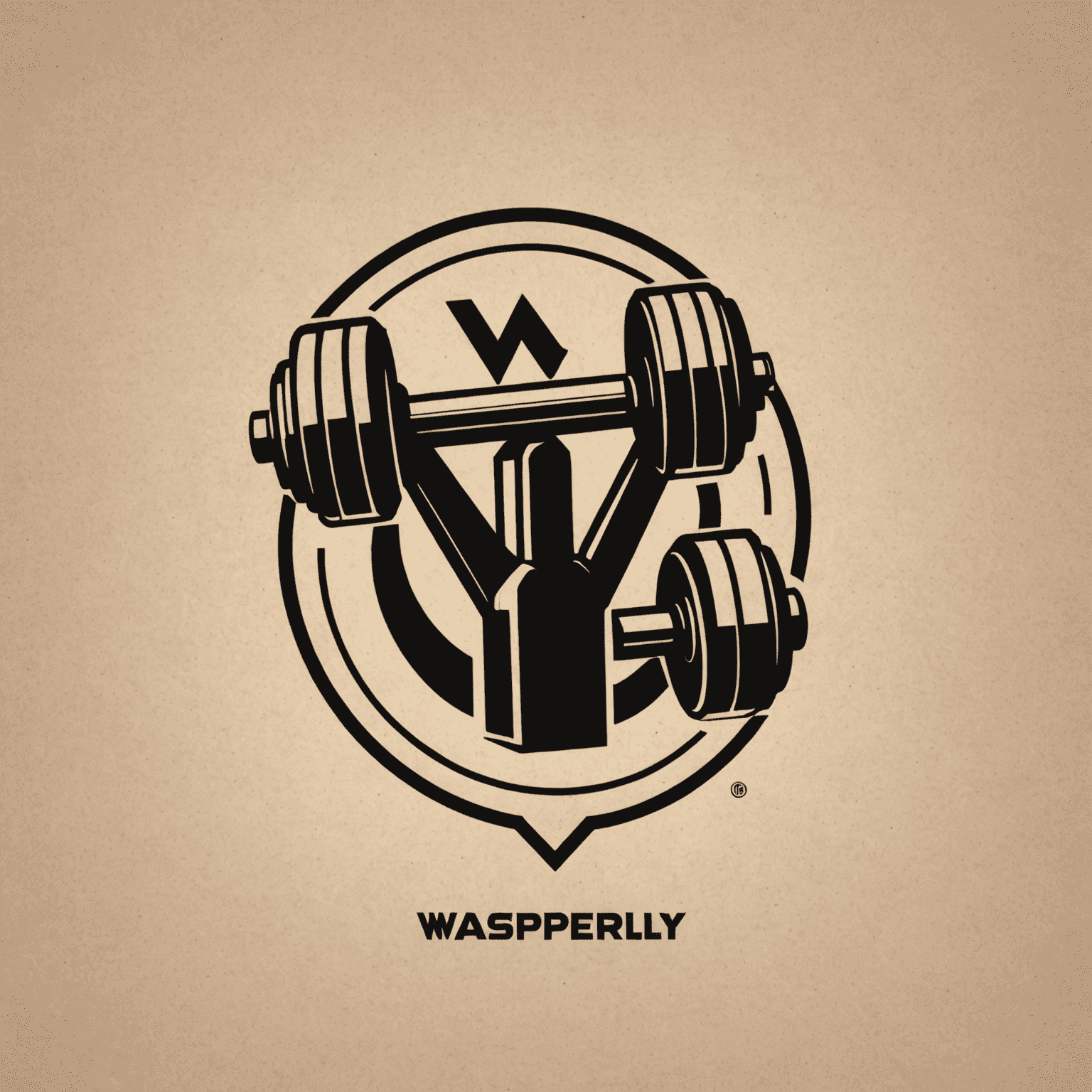 waspeorly Logo - Ein stilisiertes 'W' mit einer Hantel
