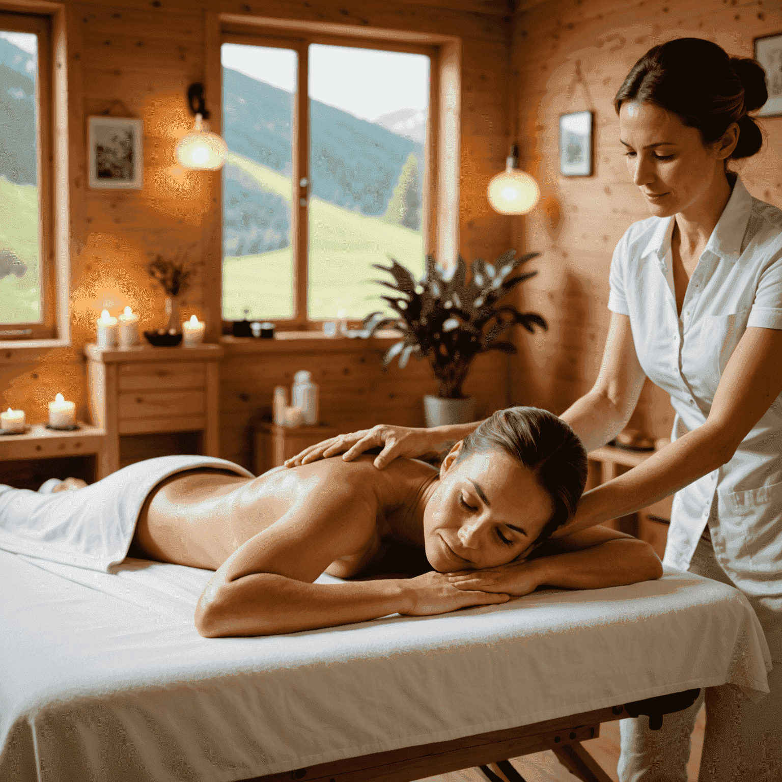 Ein entspannter Kunde erhält eine Massage in einem ruhigen Wellnessbereich unseres Studios in Althütte